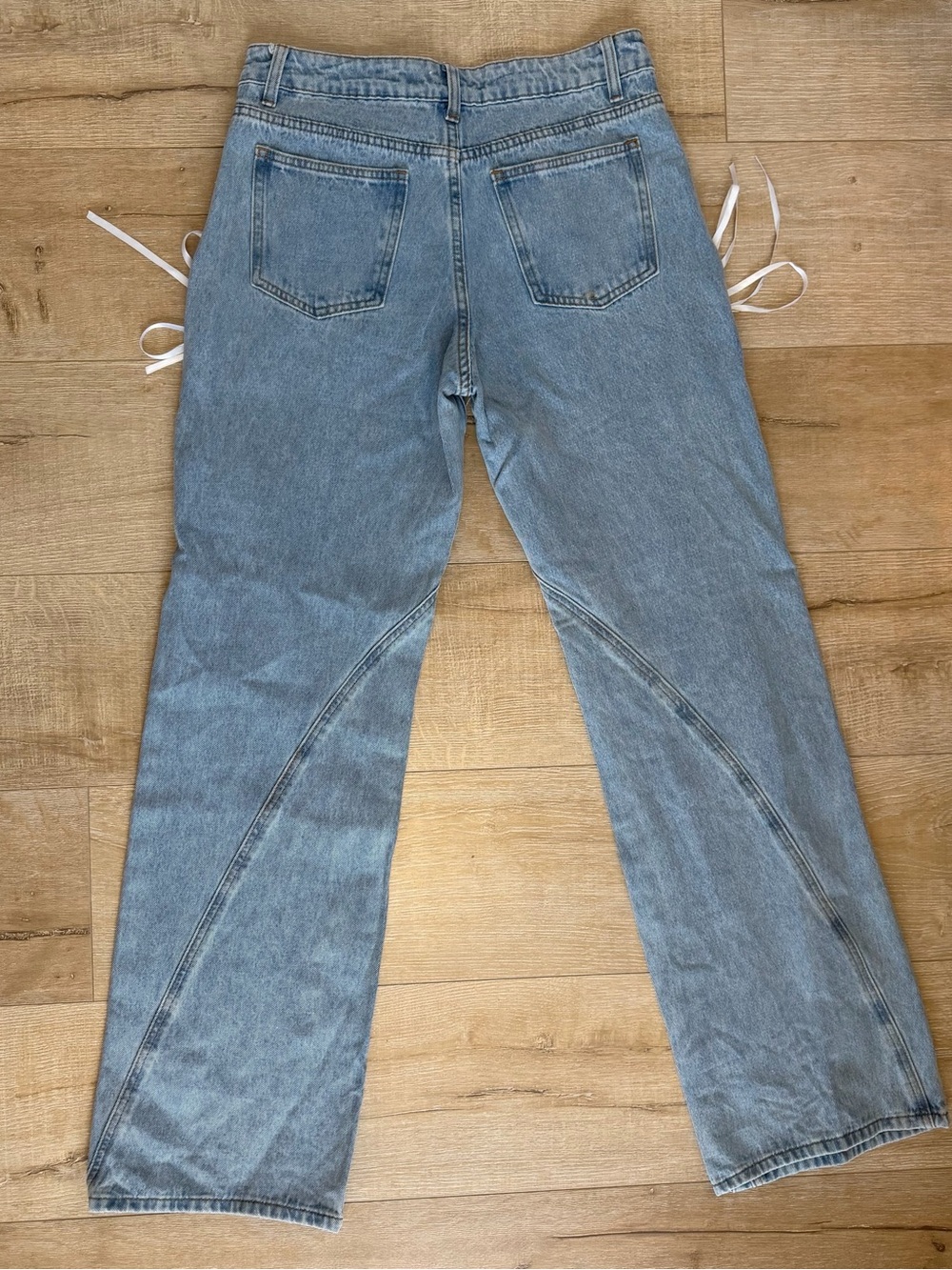 Lioness Dollhouse lace up jeans in Washed Blue - Picture 6 of 7